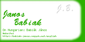 janos babiak business card